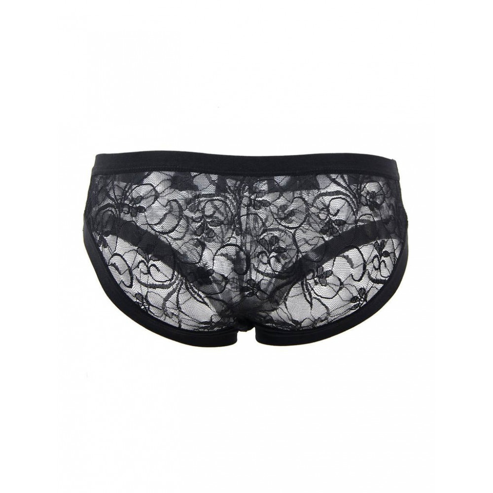 Різне - Труси чоловічі Star Night напівпрозорі, з мереживом, чорні, L 4