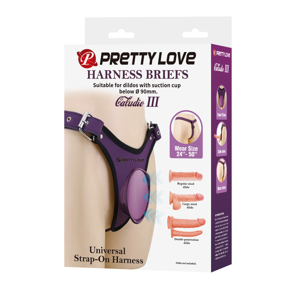  - Універсальна система для страпону Pretty Love - Caldric III Purple Universal Harness Briefs, BW-022107-2 5