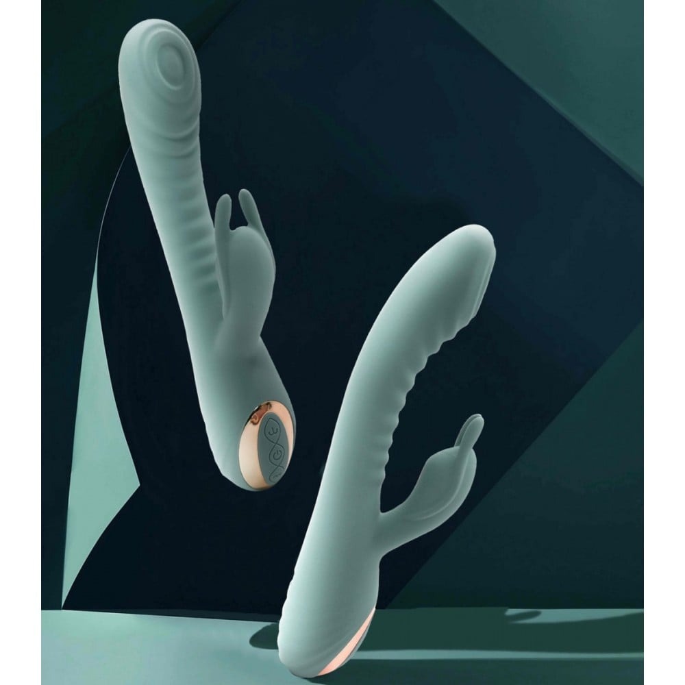 Вибратор-кролик - Вибратор-кролик рельефный Sweet Em Velvet Lure 10 режимов вибрации и 5 режимов колебаний, розовый 5