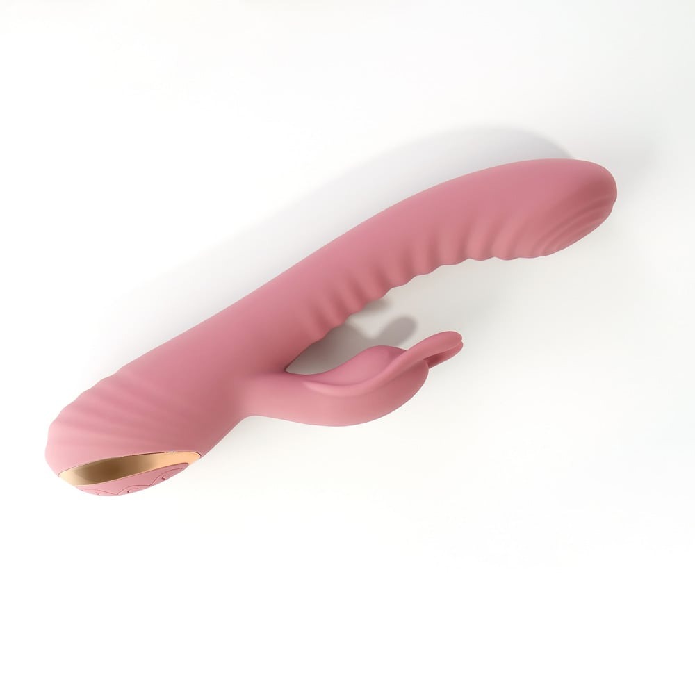 Вибратор-кролик - Вибратор-кролик рельефный Sweet Em Velvet Lure 10 режимов вибрации и 5 режимов колебаний, розовый 12