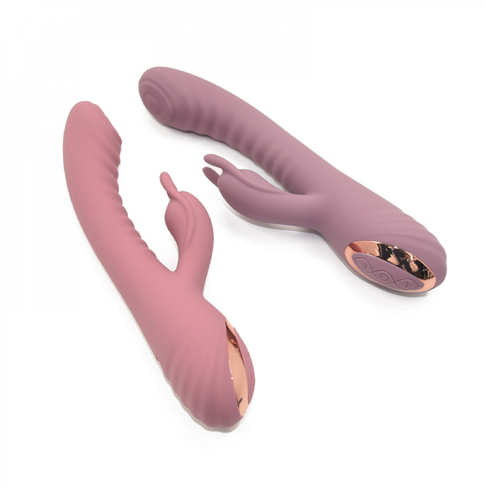 Вибратор-кролик - Вибратор-кролик рельефный Sweet Em Velvet Lure 10 режимов вибрации и 5 режимов колебаний, розовый 8