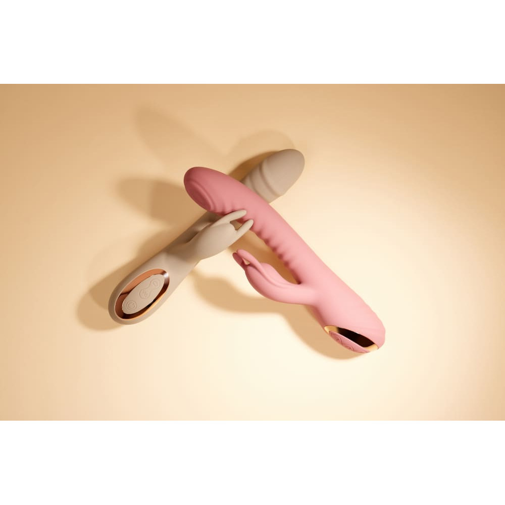 Вибратор-кролик - Вибратор-кролик рельефный Sweet Em Velvet Lure 10 режимов вибрации и 5 режимов колебаний, розовый 2