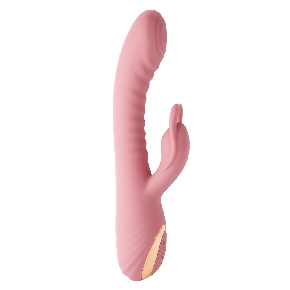 Вибратор-кролик - Вибратор-кролик рельефный Sweet Em Velvet Lure 10 режимов вибрации и 5 режимов колебаний, розовый 10