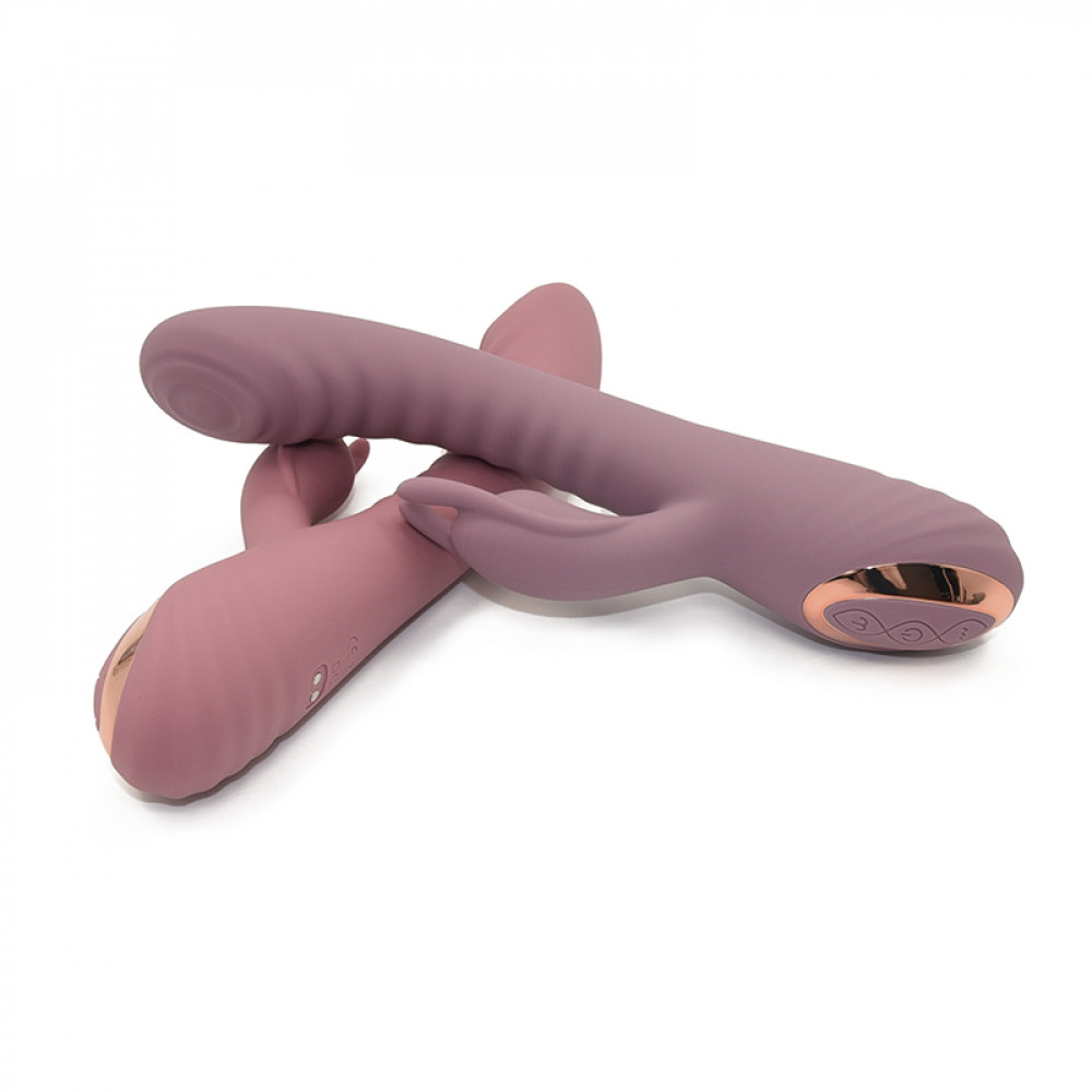 Вибратор-кролик - Вибратор-кролик рельефный Sweet Em Velvet Lure 10 режимов вибрации и 5 режимов колебаний, розовый 9