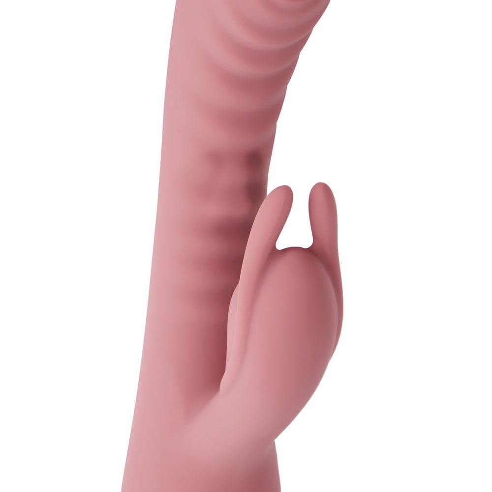 Вибратор-кролик - Вибратор-кролик рельефный Sweet Em Velvet Lure 10 режимов вибрации и 5 режимов колебаний, розовый 14