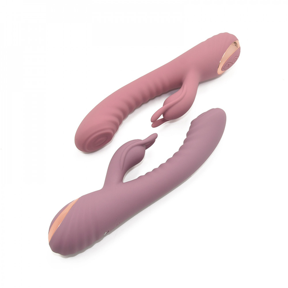 Вибратор-кролик - Вибратор-кролик рельефный Sweet Em Velvet Lure 10 режимов вибрации и 5 режимов колебаний, розовый 1