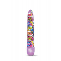 Вибратор нереалистичный с ярким принтом Prints Charming Global Novelties, фиолетовый, 17.7 х 2.5 см