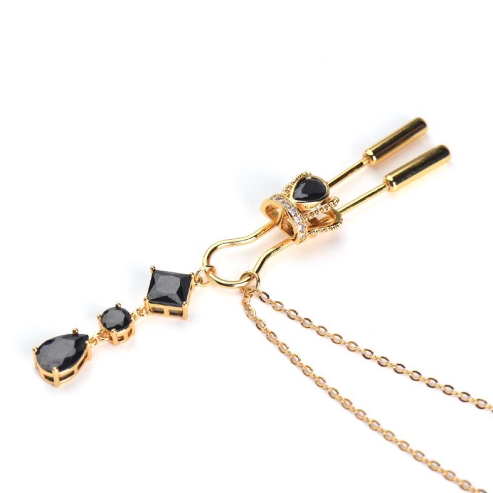 Різне - Затискачі для сосків UPKO на ланцюжку у вигляді корони з підвісками 2