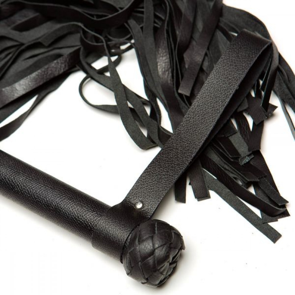 Плети, стеки, флоггеры, тиклеры - Плетка Leather Turkish Head Knot, Black 2
