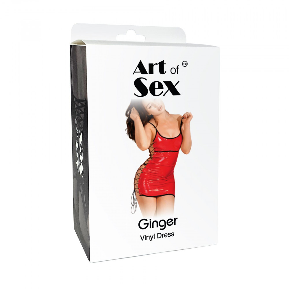 Різне - Сексуальна лакована сукня на шнурівці Art of Sex - Ginger чорна L-2XL 2