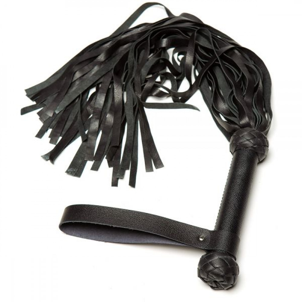 Плети, стеки, флоггеры, тиклеры - Плетка Leather Turkish Head Knot, Black 1