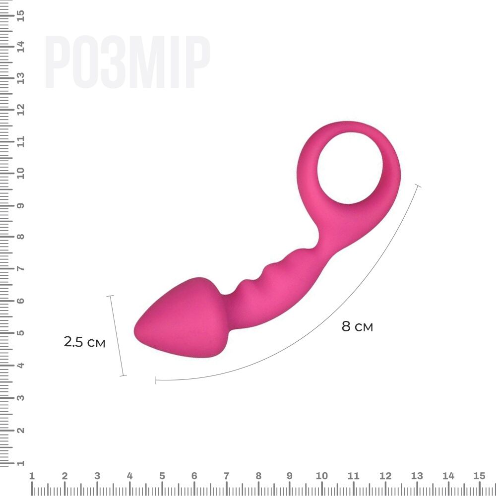 Анальная пробка - Анальная пробка Adrien Lastic Budy Pink со стимулирующей ножкой, макс. диаметр 2,5см 3