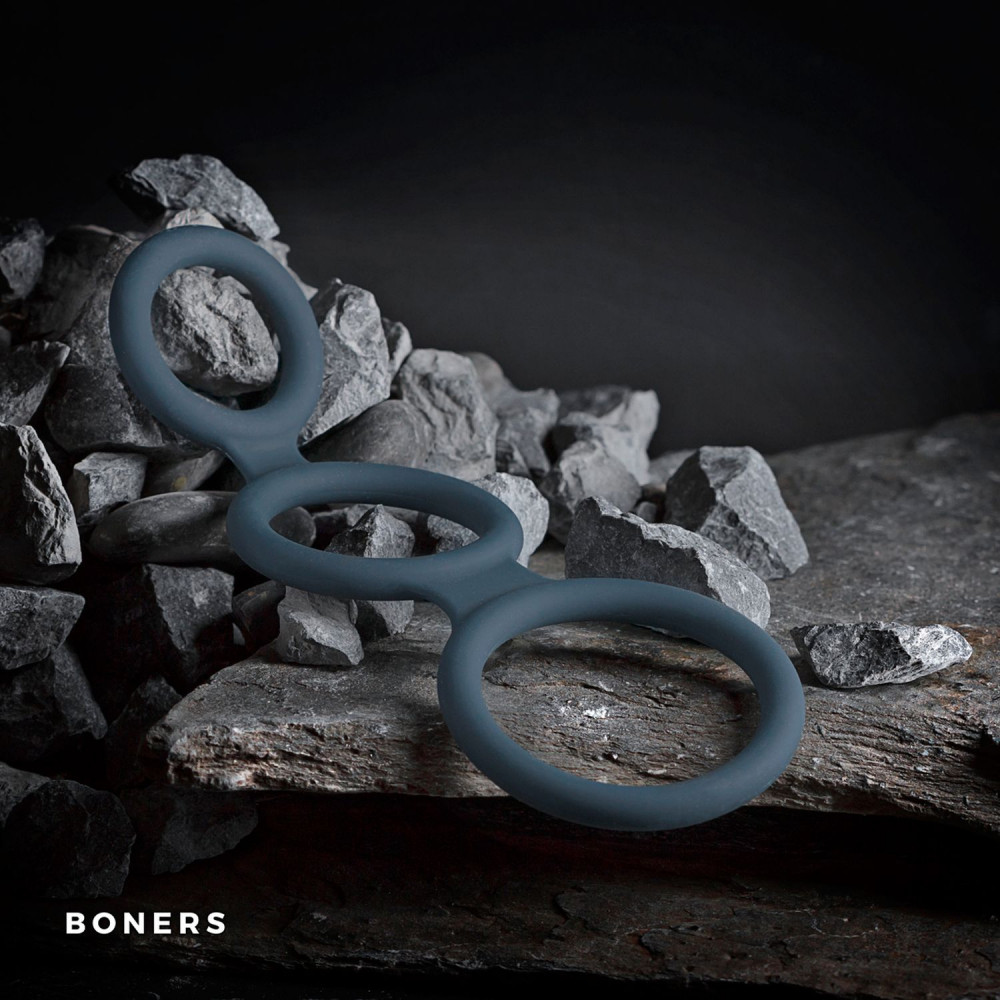 Эрекционное кольцо - Тройное силиконовое кольцо Boners для пениса Triple Ring 6