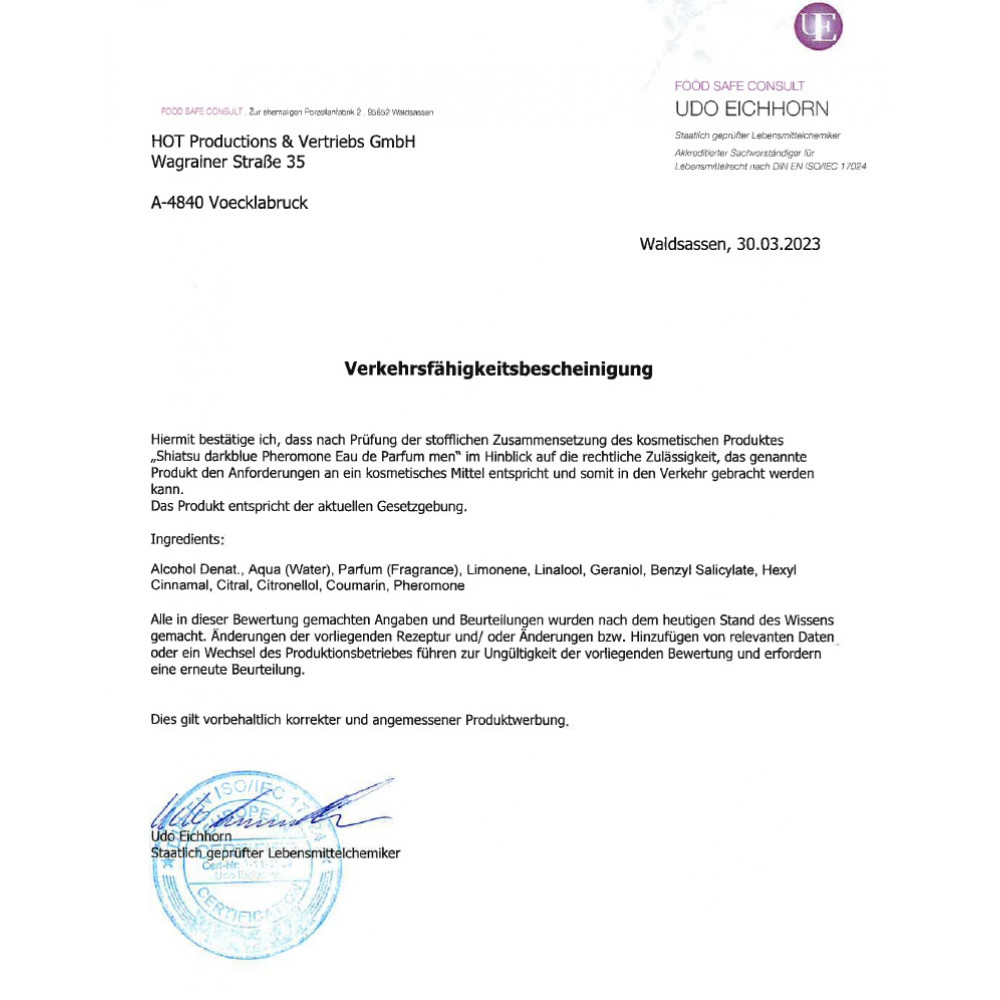 Разное - Духи с феромонами мужские SHIATSU Pheromone Fragrance men darkblue, 50 мл 5