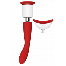 Двойной вибратор с 2 вакуумными насадками Dream Toys RED REVOLUTION GEORGIA