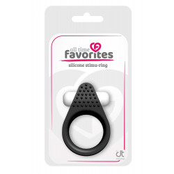Кільце ерекційне з рельєфним виступом для клітора Dream Toys All Time Favorites чорне