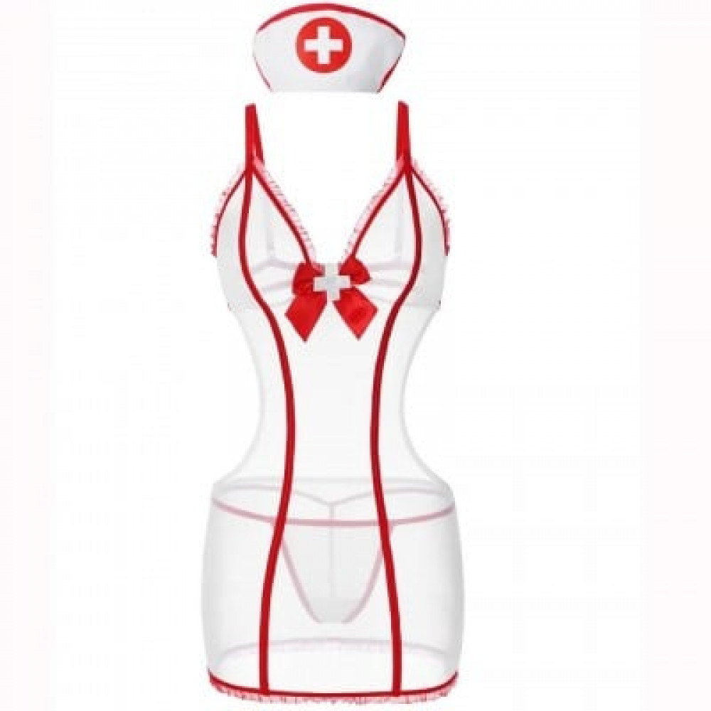 Эротическое белье - Костюм медсестры L/XL Sunspice, белый, 3 предмета 3