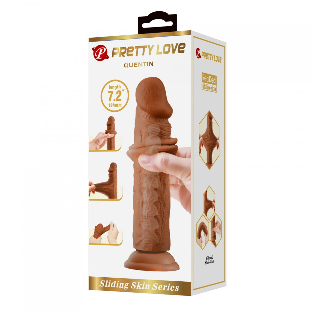 - Фаллоимитатор на присоске, с эффектом скользящей кожи LyBaile - Quentin Sliding Skin 7.2”, BW-008126LP-1 8