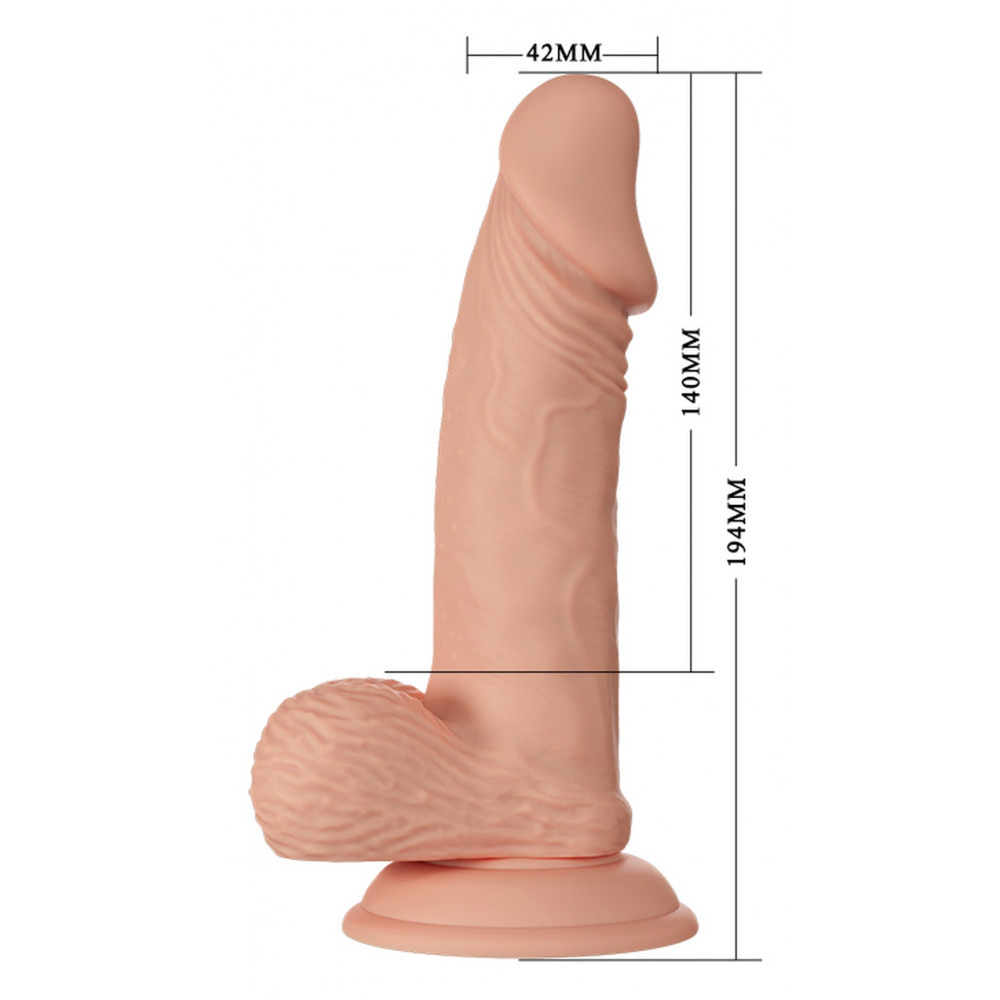  - Фаллоимитатор с мошонкой на присоске BAILE - Beautiful Zebulon 7.6