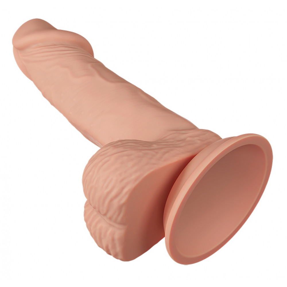  - Фаллоимитатор с мошонкой на присоске BAILE - Beautiful Zebulon 7.6