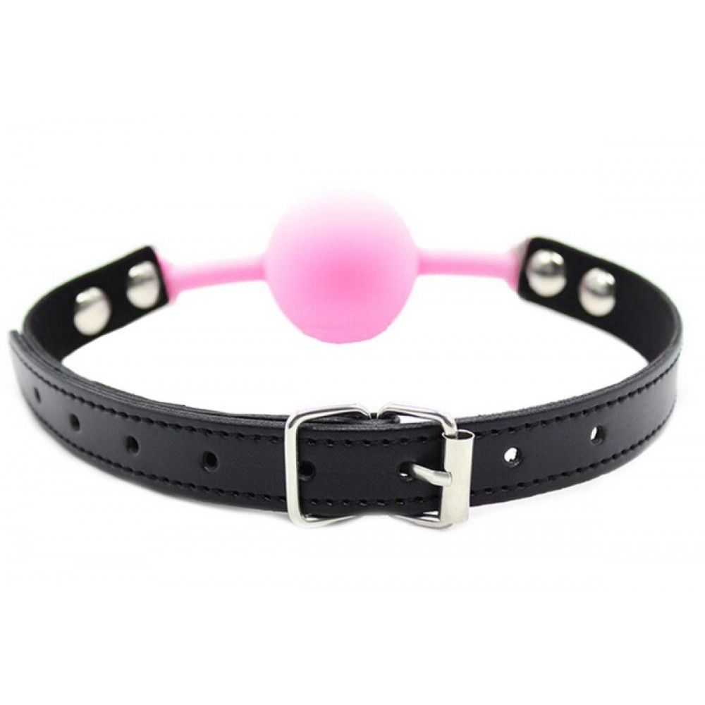 Кляп - Кляп силиконовый Silicone ball gag metal accesso pink 3