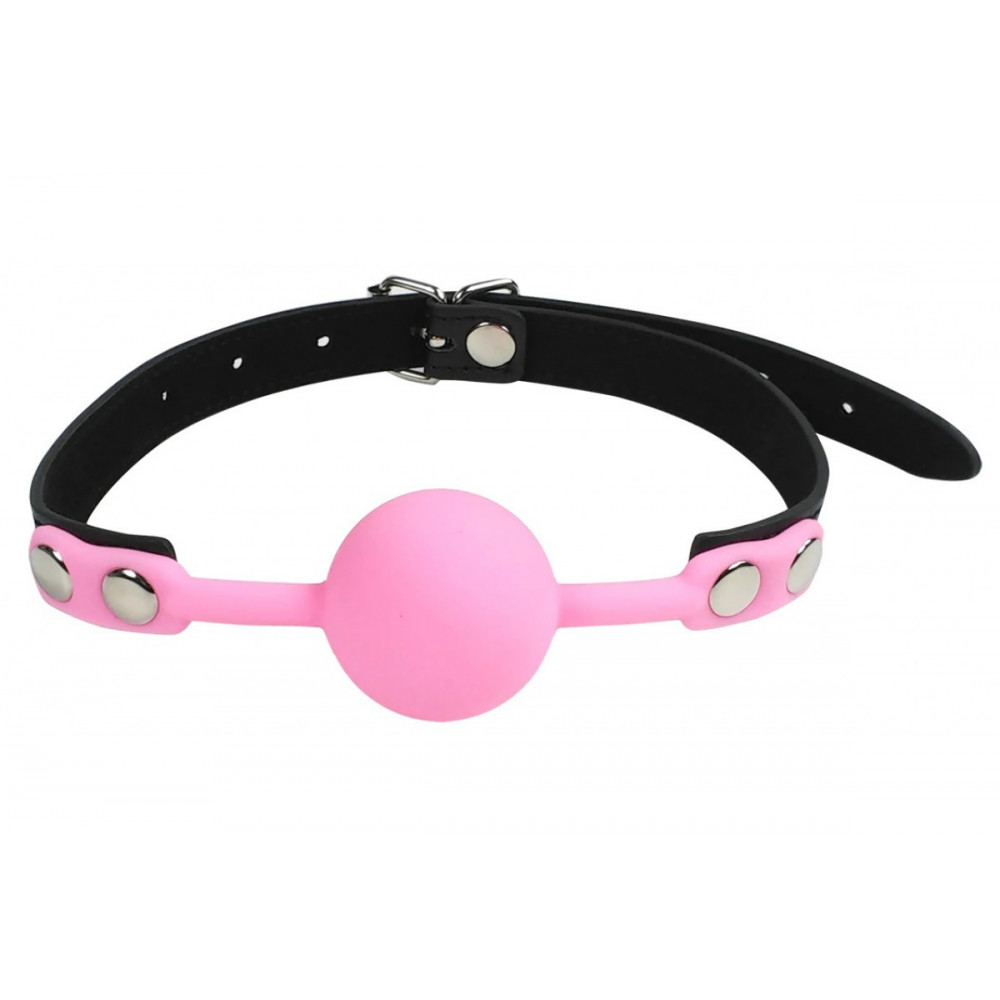 Кляп - Кляп силиконовый Silicone ball gag metal accesso pink