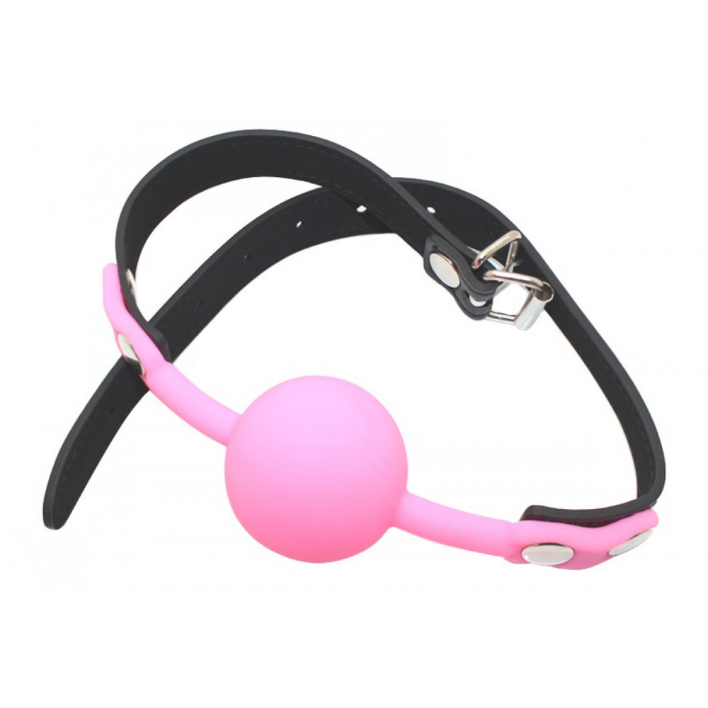 Кляп - Кляп силиконовый Silicone ball gag metal accesso pink 1