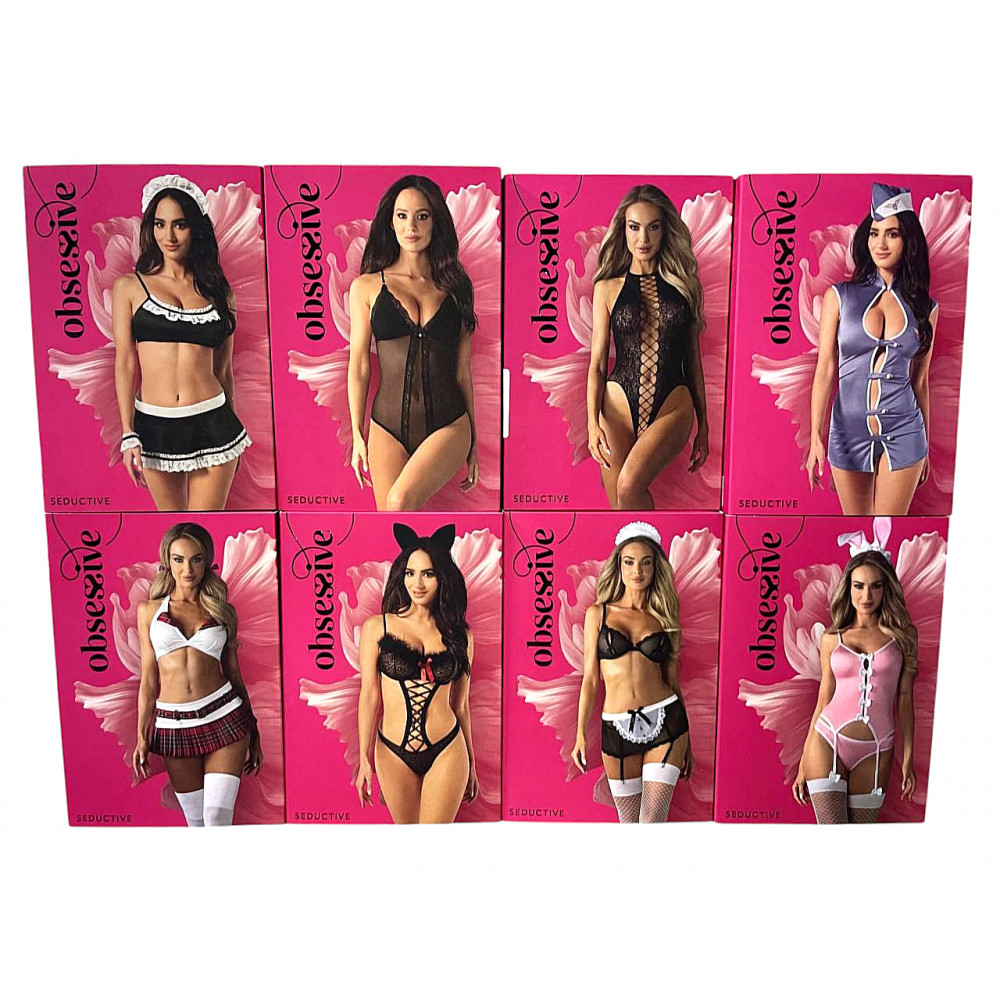 Разное - Комплект полупрозрачного белья Obsessive 870-SET-3 красный, L/XL 4