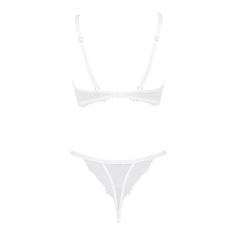 Разное - Комплект ажурный Obsessive Bianelle белый, S/M 5