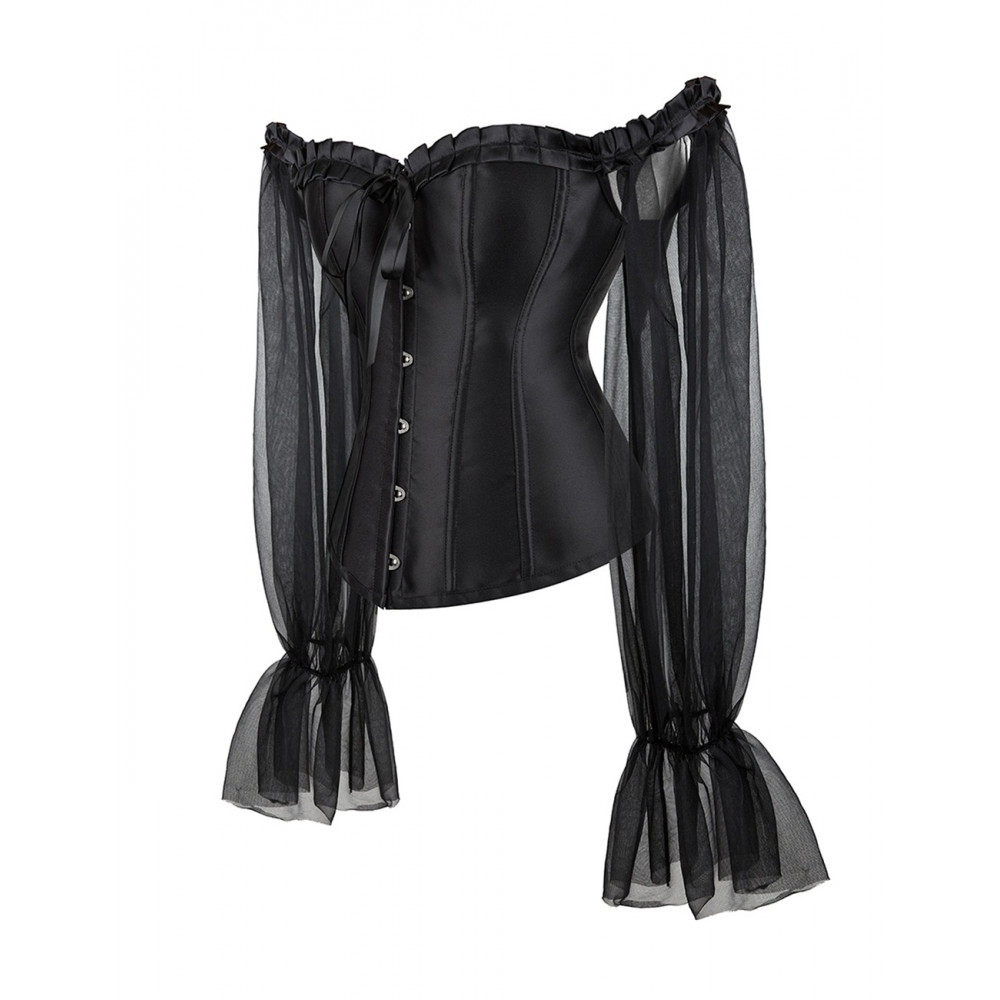 Різне - Корсет із рукавами Star Night 12 Plastic Bones на зав'язках стрічках, чорний, XS 6