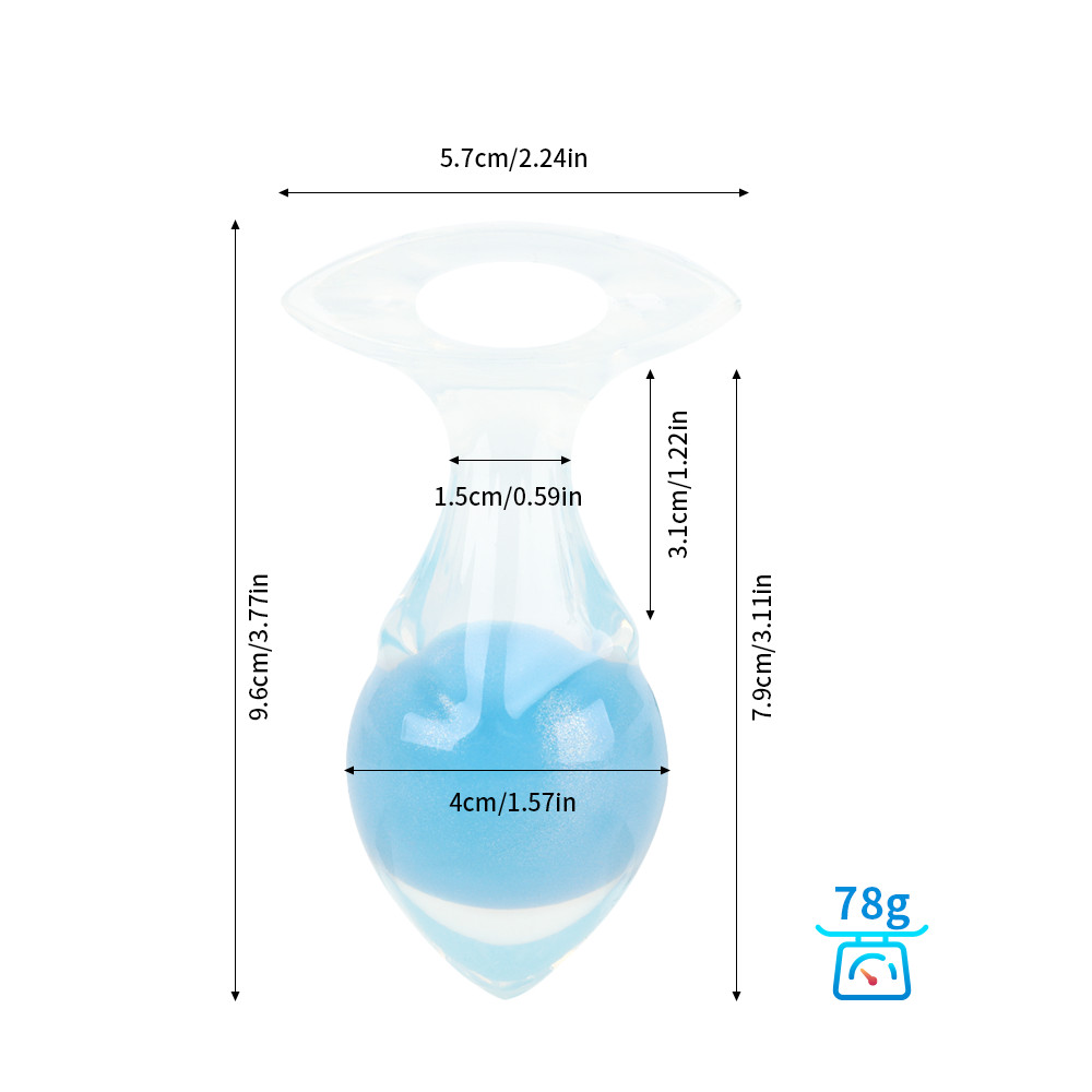 Анальные игрушки без вибрации - Люминесцентная анальная пробка UNIVIBE, силиконовая с шариком внутри, голубая, 9.6 х 4 см 3