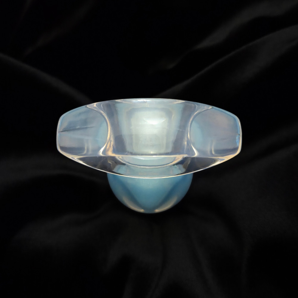 Анальные игрушки без вибрации - Люминесцентная анальная пробка UNIVIBE, силиконовая с шариком внутри, голубая, 9.6 х 4 см 12