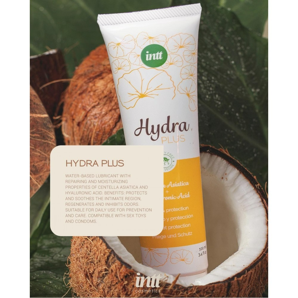 Різне - Лубрикант з гіалуроновою кислотою на водній основі Intt Hydra Plus і загоювальним ефектом, 100 мл 2