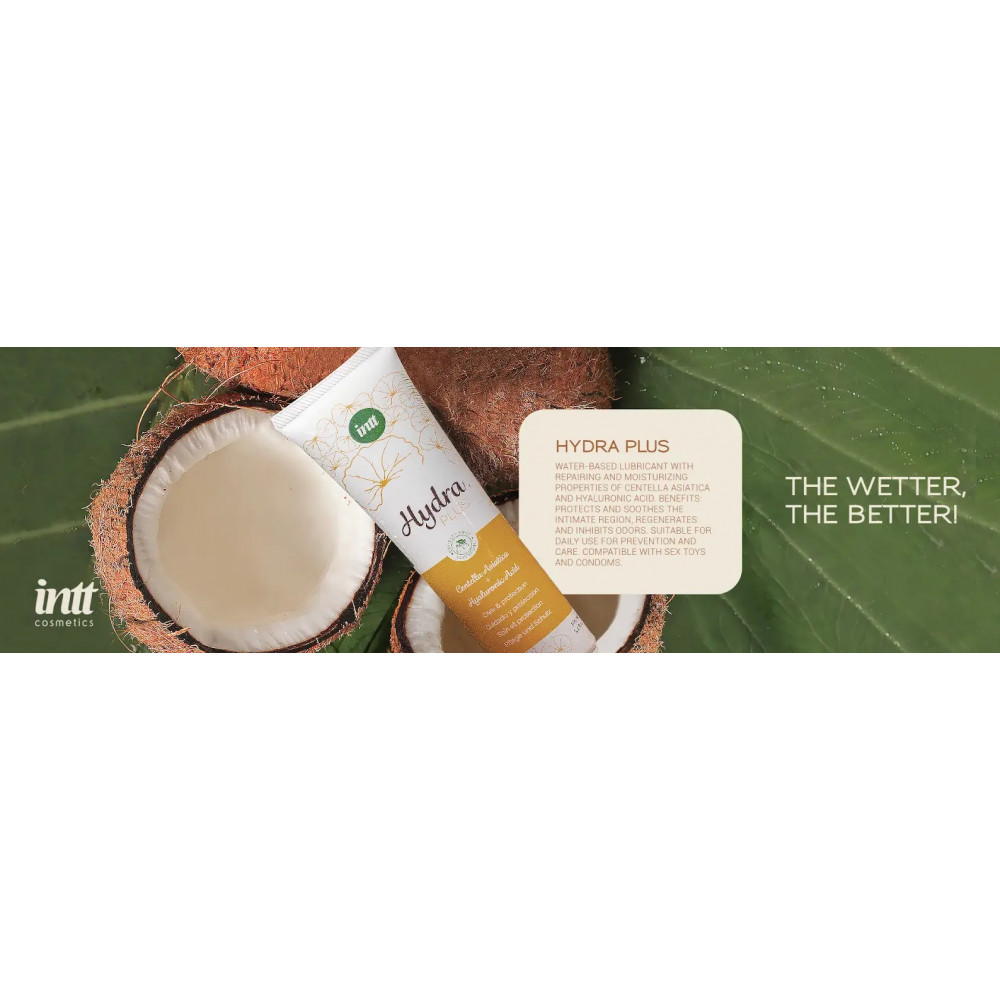 Різне - Лубрикант з гіалуроновою кислотою на водній основі Intt Hydra Plus і загоювальним ефектом, 100 мл 5