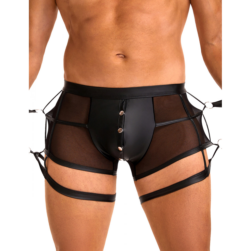 Різне - Чоловічі труси напівпрозорі Star Night з обмежувачами для рук, чорні, S