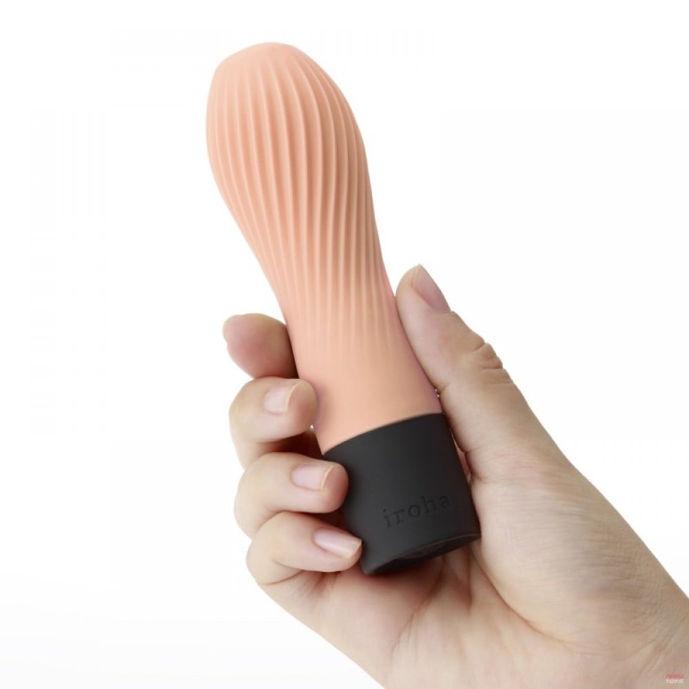 Секс игрушки - Мини вибратор нереалистичный Zen Iroha Tenga, медицинский силикон, персиковый 3