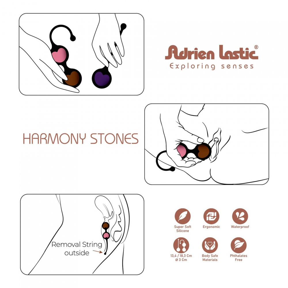 Разное - Набор шариков Кегеля Adrien Lastic Harmony Stones с натуральными камнями 14