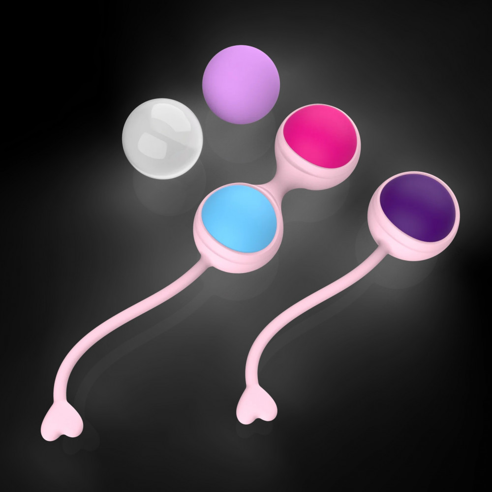 Вагинальные шарики и тренажеры - Набор вагинальных шариков Every Night Toys Lorinda розовый с разноцветными шариками 2