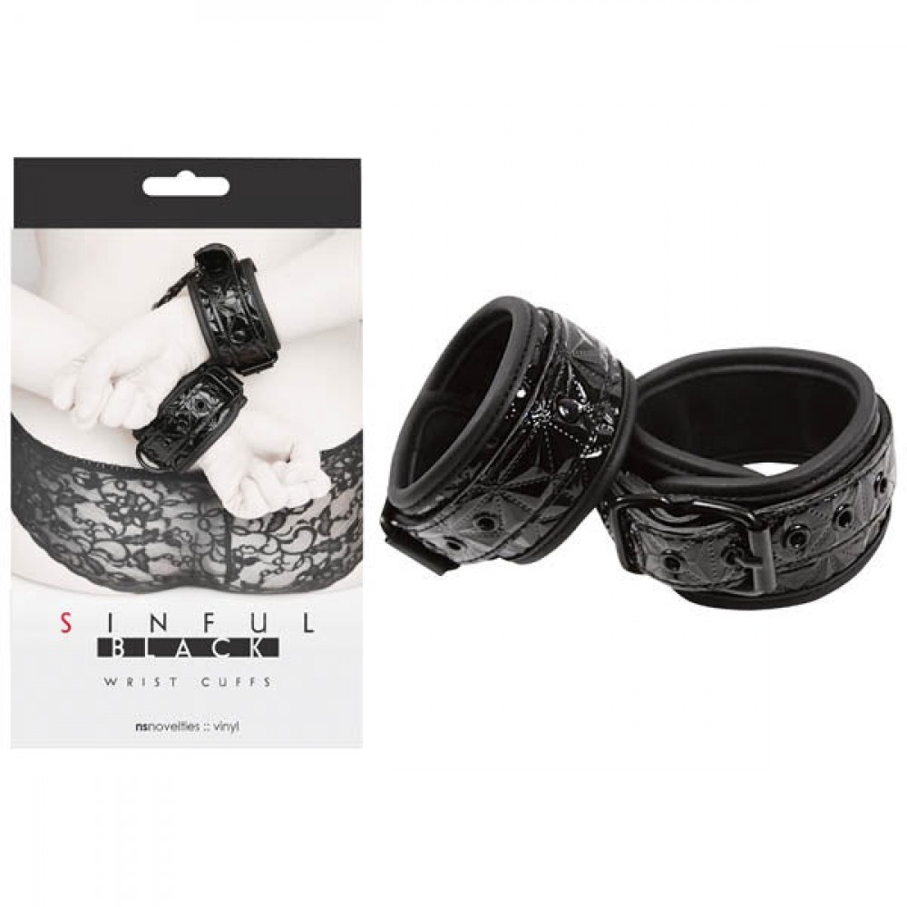 БДСМ игрушки - Наручники NS Novelties Wrist Cuffs, черный 4