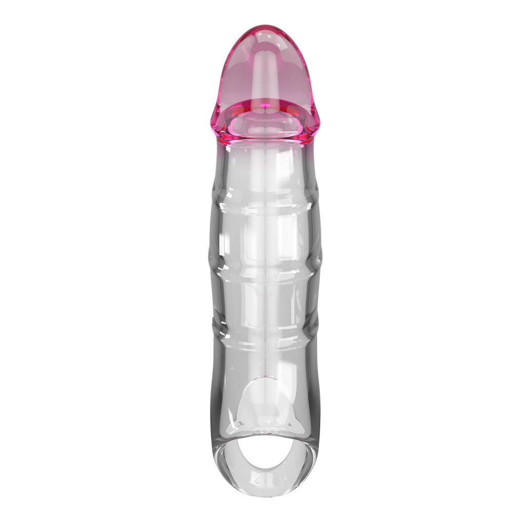  - Насадка-презерватив PRETTY LOVE - Damell Penis Sleeve Clear Pink, BI-026278NM 3