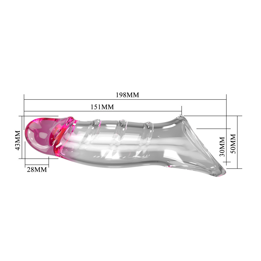  - Насадка-презерватив PRETTY LOVE - Damell Penis Sleeve Clear Pink, BI-026278NM 11
