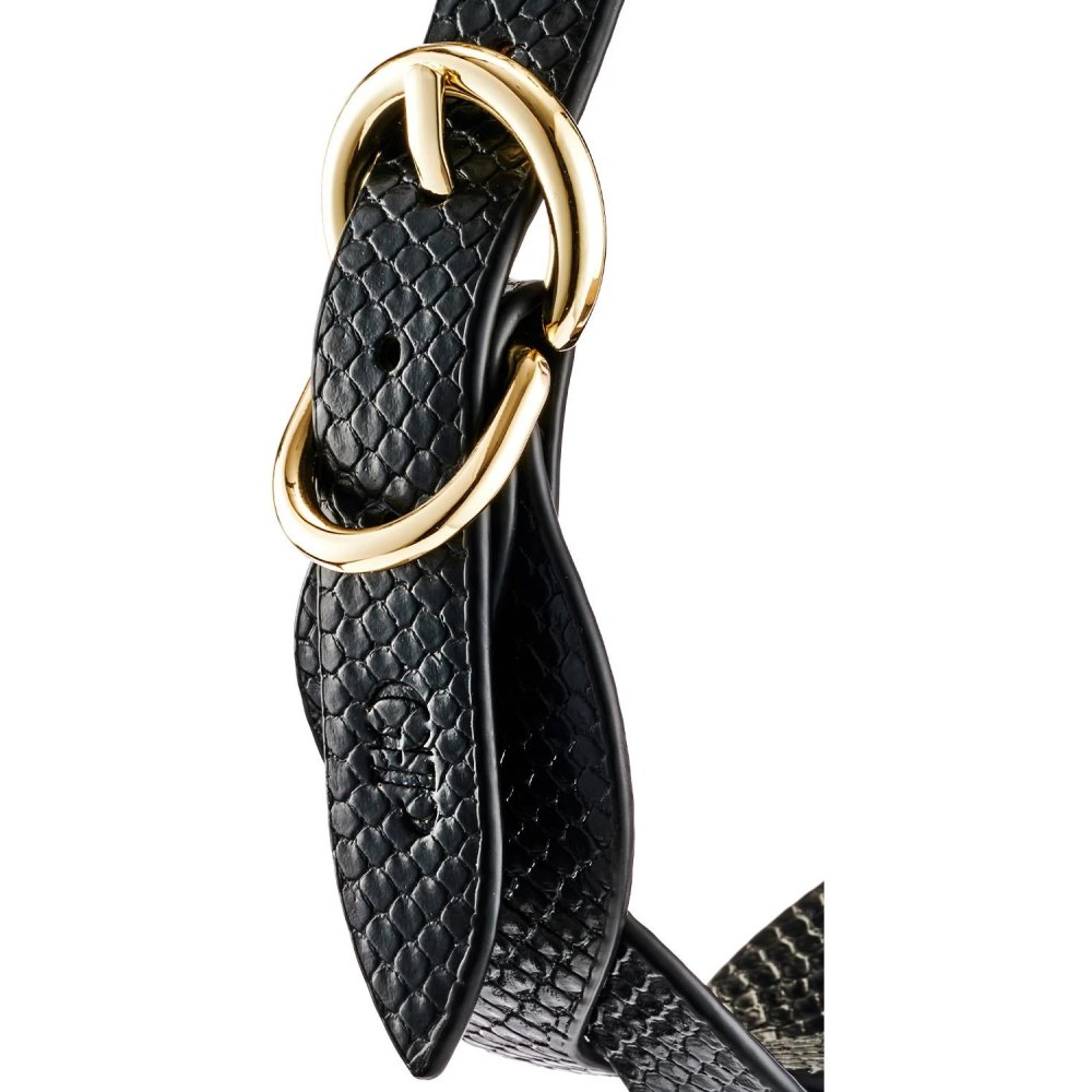  - Нашийник з повідцем Guilty Pleasure Lunar із веганської шкіри, плетений, чорний 4