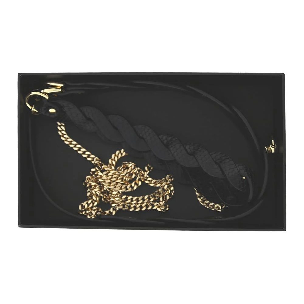  - Нашийник з повідцем Guilty Pleasure Lunar із веганської шкіри, плетений, чорний 9