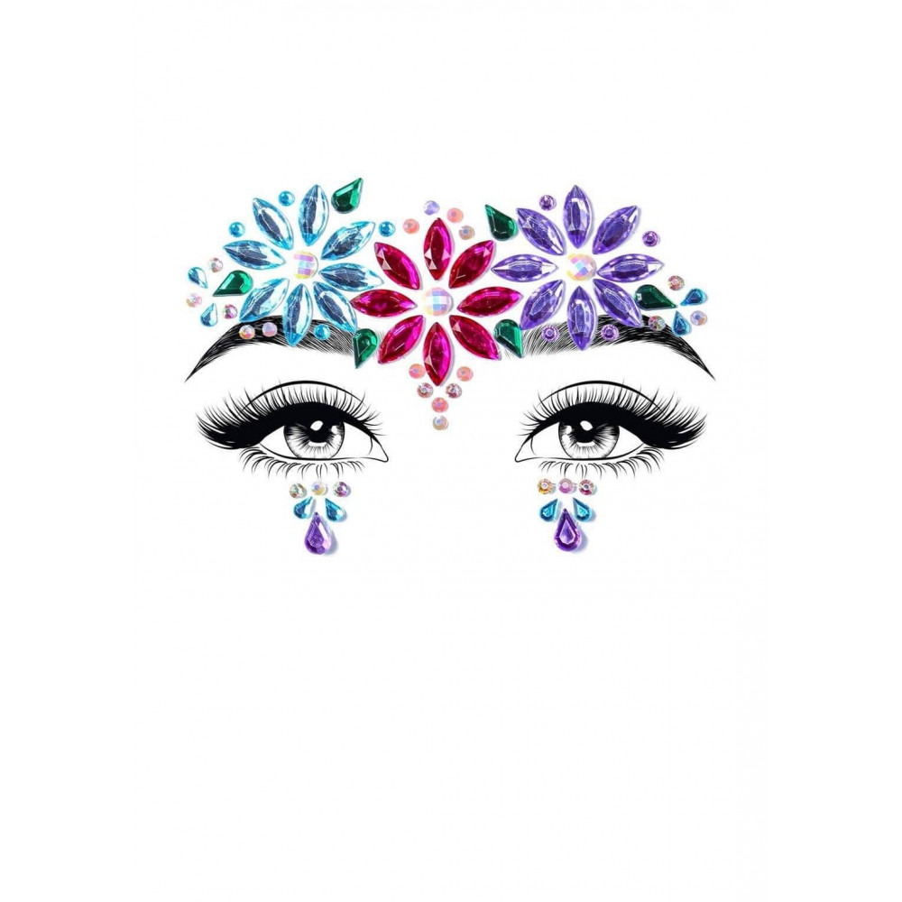 Эротическое белье - Самоклеящиеся украшения для лица Leg Avenue Dahlia face jewels sticker O/S