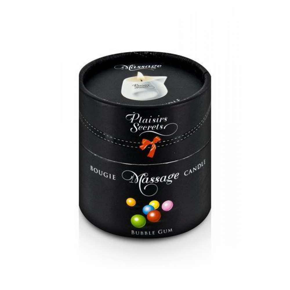 Массажные свечи - Массажная свеча Plaisirs Secrets Bubble Gum (80 мл) подарочная упаковка, керамический сосуд 1