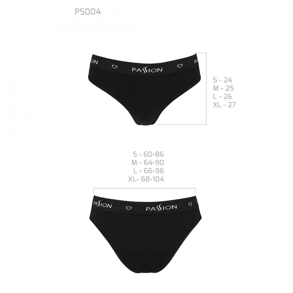 Эротические комплекты - Трусики-слипы из хлопка с эластаном Passion PS004 PANTIES black, size M 2