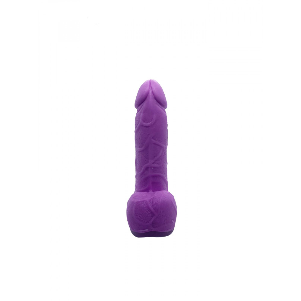 Секс приколы, Секс-игры, Подарки, Интимные украшения - Крафтовое мыло-член с присоской Чистый Кайф Violet size S натуральное 3