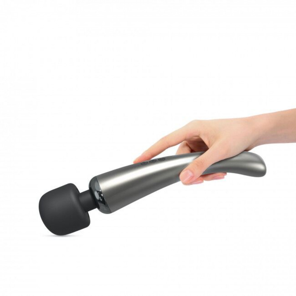 Для LGBTQ+ - Потужний вібромасажер Dorcel Megawand Chrome Silver який перезаряджається, 160 режимів 1