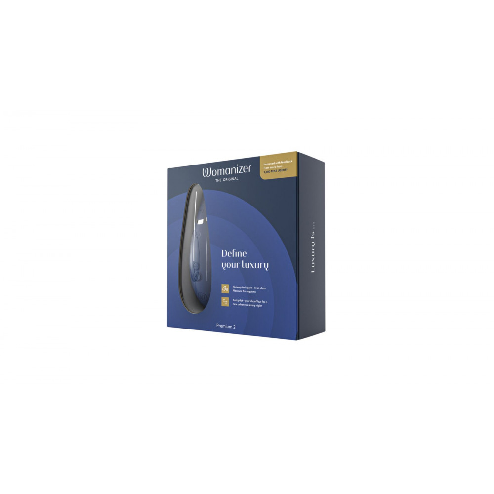 Вибраторы вакуумные - Вакуумный клиторальный стимулятор Womanizer Premium 2 - Blueberry, функции Autopilot и Smart Silence 2