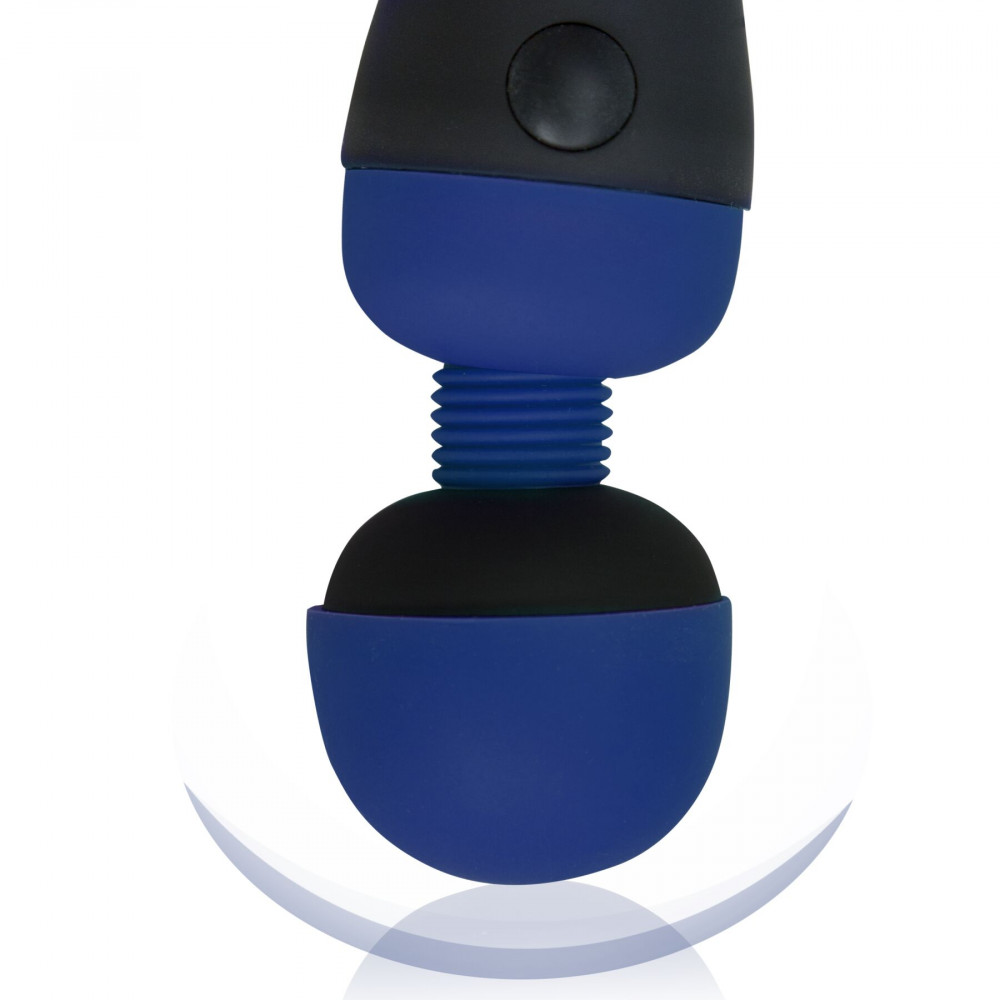 Вибромассажеры - Вибромассажер PalmPower Recharge Blue, перезаряжаемый, гибкая головка, тревел-замок 6